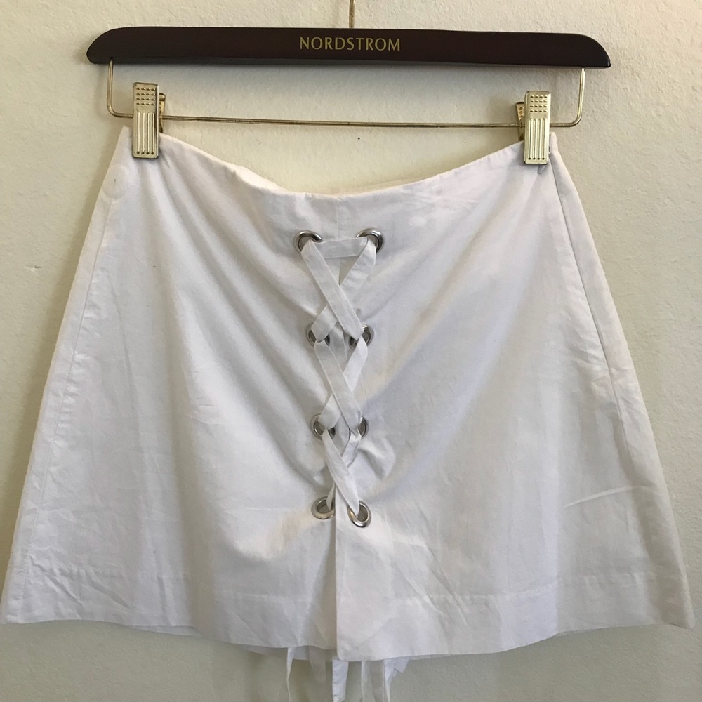 NWT Zara Front Tie White Skort